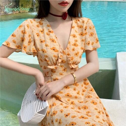 Cottagecore Classic Harajuku Summer Long Vintage Dress 2021 Korean Fashion Vestidos de Verano Sukienki Damskie Boho Dress