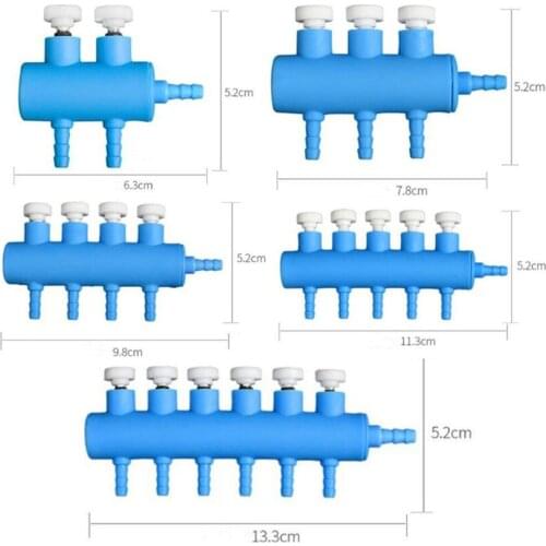 2 3 4 5 6 Way Air Flow Distributor Control Useful Outlet Aquarium Oxygen Tube Splitter Lever Fish Tank Air Pump Accessories