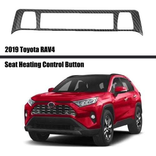 For Toyota RAV4 2019 2020 2021 Carbon Fiber Seat Heated Switch Cover Trim Heater Control Button Sticker Inner Car Accessories