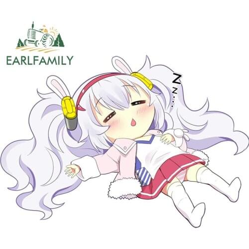 EARLFAMILY 13cm x 9cm for Laffey Azur Lane Car Stickers Sunscreen Creative Decals Waterproof Windows Helmet Decor Car Label