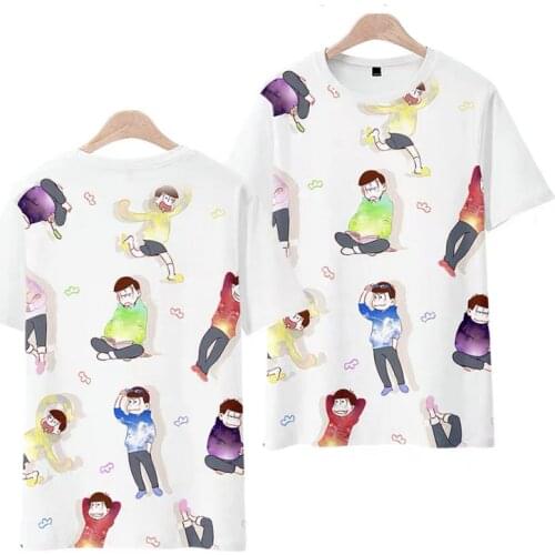2 to 14 years old Kids T shirt Anime Osomatsu San T shirt Summer Breathable Top Students Funny Tee 3D Cartoons Print Men Shirt