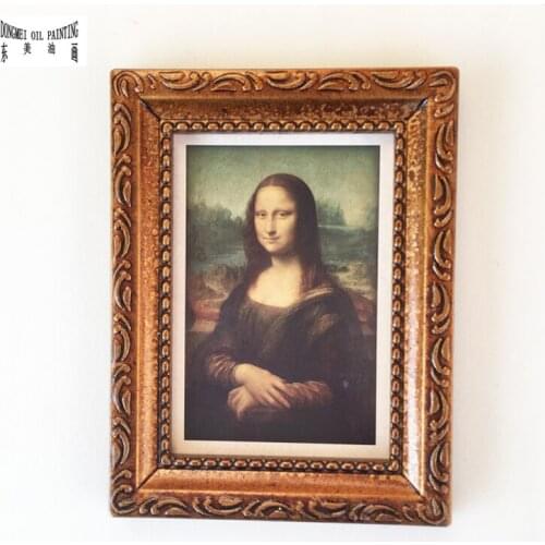 Oil Painting world famous paintings Mona Lisa smile Mini on Small Thin Board Match Framework High Quality 2021030513