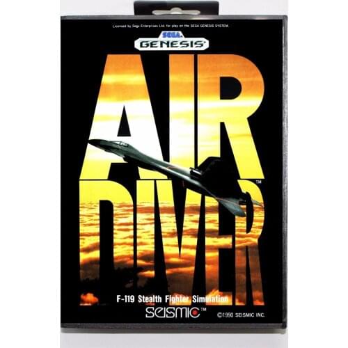 Air Diver Game Cartridge 16 bit MD Game Card With Retail Box For Sega Mega Drive For Genesis
