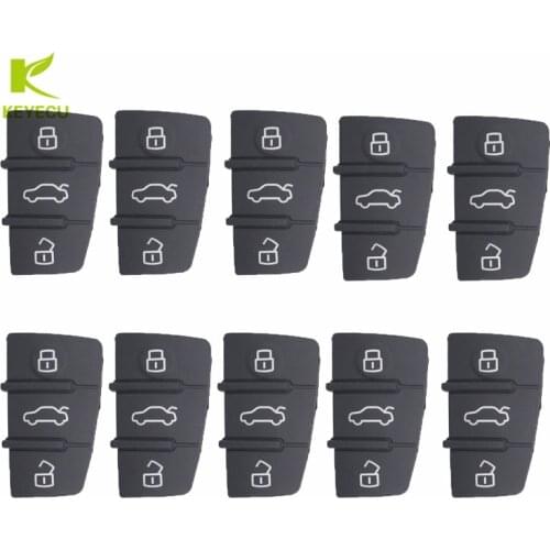 KEYECU NEW Replacement 3 BUTTON RUBBER KEY PAD FOR REMOTE KEY SHELL A1 A2 A3 A4 A5 A6 Q5 Q7 TT RS