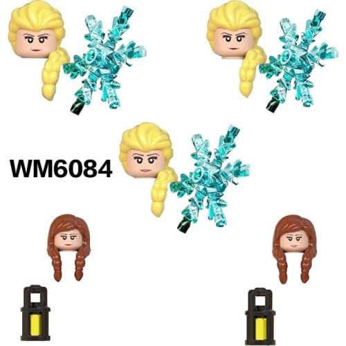 Princess Series Anna Frozen Building Blocks DIY Bricks Compatible Small Figures Educational Toys For Kids WM6084