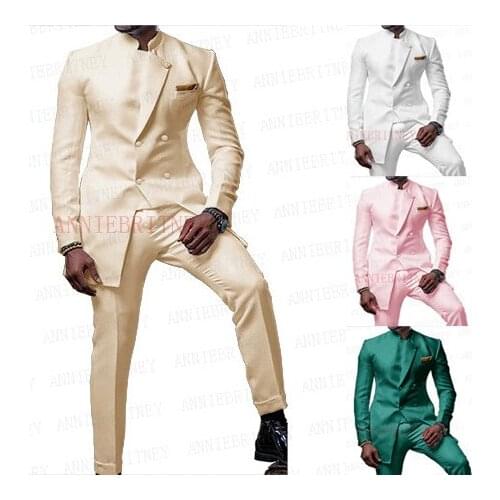 2021 Latest Wedding Dinner Men Suit Custom Formal Best Man Groom Marriage Clothes Slim fit Champagne Dress Blazer Pants 2 Pieces