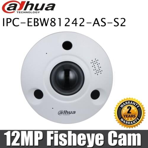 Original Dahua IP Camera 12MP Panoramic Fisheye IPC-EBW81242 H.265 AI POE People counting IR10m IP67 replace IPC-EBW81230