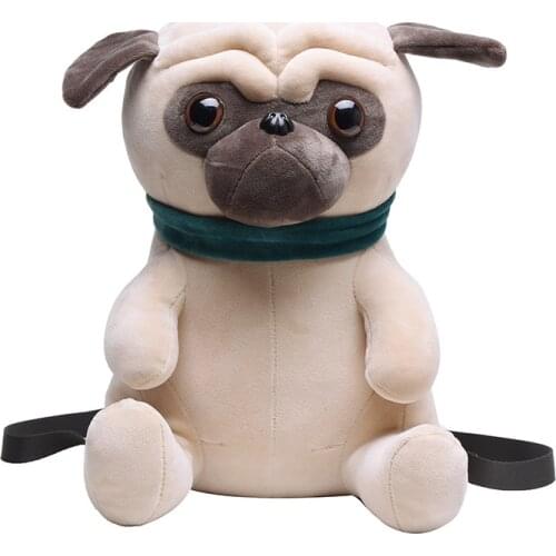 Pug dog plush bag women cartoon shoulder bag personality doll cute messenger bag