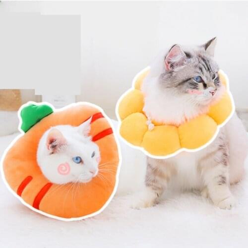 Adjustable Pet Dog Cat Collar E-Collar Wound Healing Soft Prevent Bite Elizabeth Circle Cute Donut Pet Protection Collar for Cat
