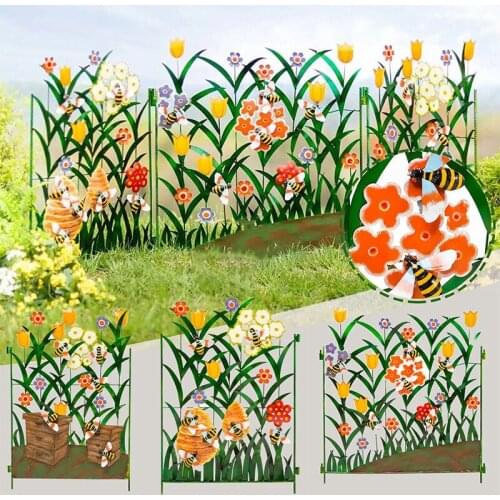 Garden Fence Beautiful Barrier Flower Landscape Fencing Decorative Border For Outdoor Patio Garden H88F