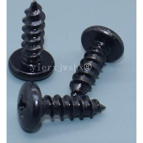 Yierxjwshx 5MM Zinc Black Round Head Tapping Screw Auto Metal Fasteners Clip Round Pan Head Self Tapping Wood Screw