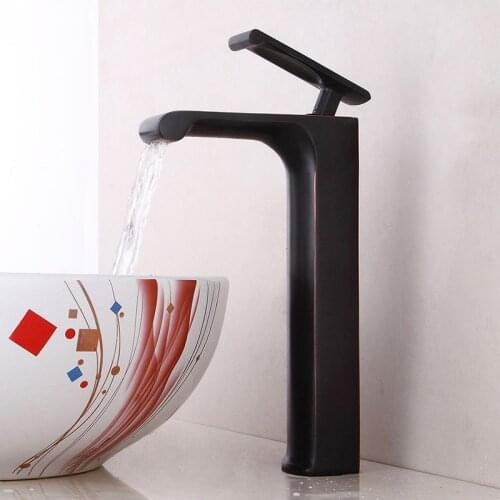 Basin Faucets Waterfall Bathroom Faucet Single handle Basin Mixer Tap Bath Black Bronze Faucet Brass Sink Water Crane Silver