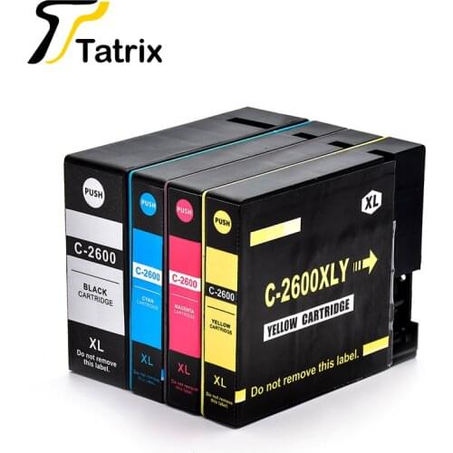 4PK For Canon PGI2600 PGI2600XL Pigment BK/C/M/Y With Chip Ink Cartridge For Canon MAXIFY Ib4060/MAXIFY/MB5060/MAXIFY/MB5360