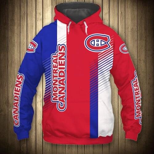 Red white stitching graffiti letters CH printing sweatshirt Montreal mens casual Canadiens hoodie