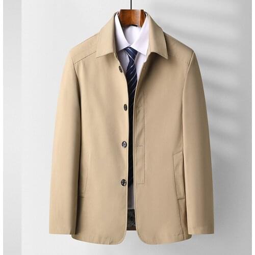 New Autumn Men Trench Coats Buttons Male Plus Size Fashion Trench Jackets Casual Male Long Sleeve Jacket Windbreaker Outerwear