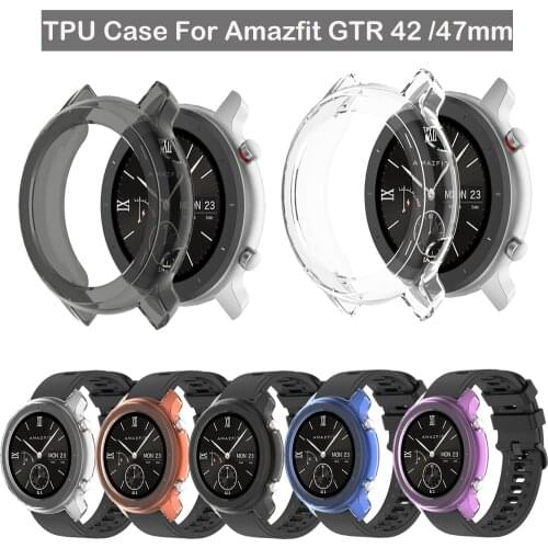 Ultra Thin Case Cover Smart Watch Belt Soft TPU Shell Protection Silicone Frame For Xiaomi Huami Amazfit GTR 42 47mm Accessories