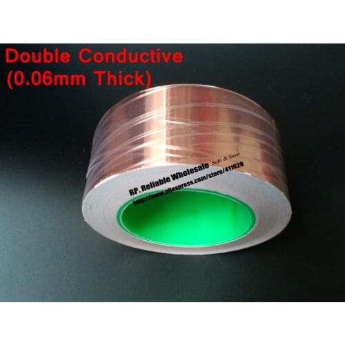 0.06mm thick) 35mm*30M Single Adhension, Double Sided Conducting Copper Foil Tape, EMI Shielding fit for Laptop, Transformer