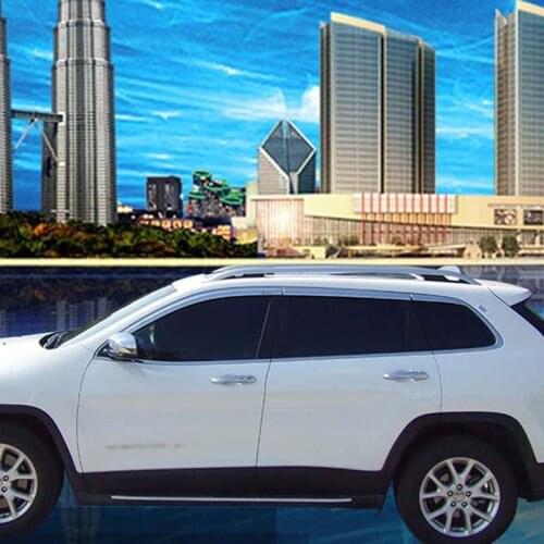 Brand New 1 Set Chrome Side Rain Guard Deflectors Vent Sun Shade Window Visors For Jeep Cherokee 2014-2018