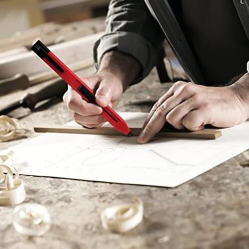 1 Set Carpenter Pencil Anti-slip Grip Plastic Automatic Pocket Clip Design Woodwork Pencil for DIY Builders Joiners Woodworking