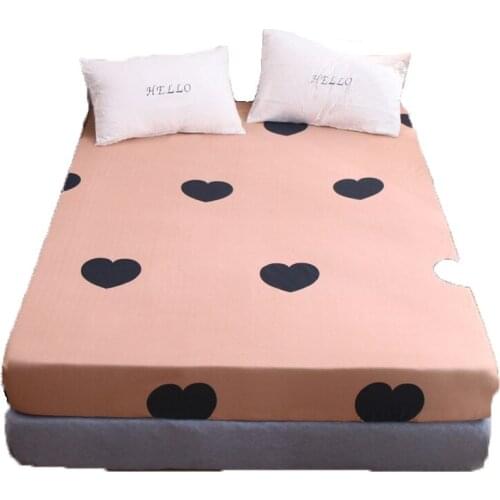 1pcs 100%Polyester Printed Fitted Sheet Mattress Cover Four Corners With Elastic Band Bed Sheet