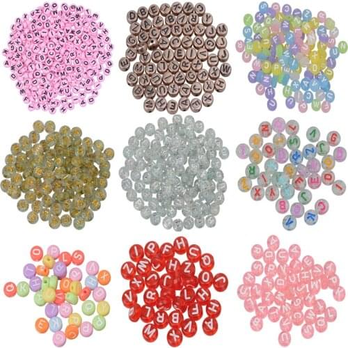 100PCS/bag DIY String Beads Acrylic Baking Varnish Loose Beads for Bracelets Necklaces Jewelry Accessories Making Charms Gifts