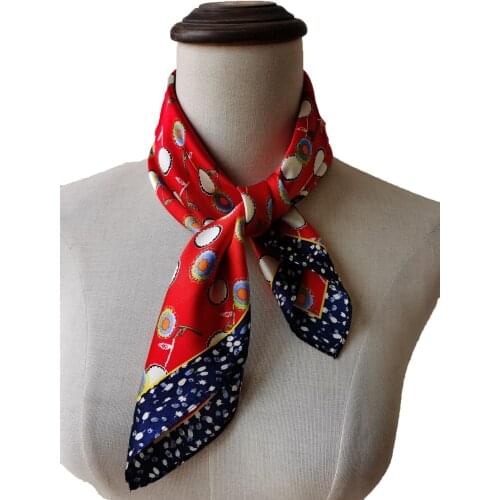 100% Silk Square Scarf Wraps Headband Wristband Bag Accessories Womens Essentials 53CM