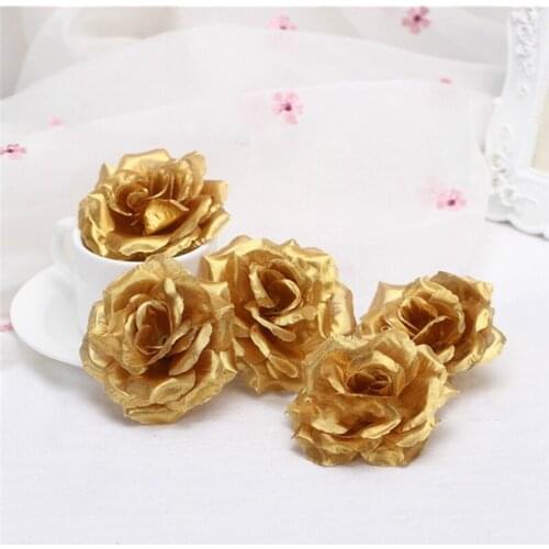 100pcs 8cm Colorful Artificial Rose Silk Flower Heads Decorative Flowers for Wedding Home Party Banquet Decoration Fake Flower