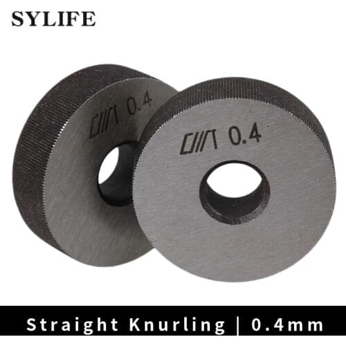 2 pcs Knurling Tool 8 x 28mm Single Straight Linear Knurl Tool Wheel 0.4mm Pitch