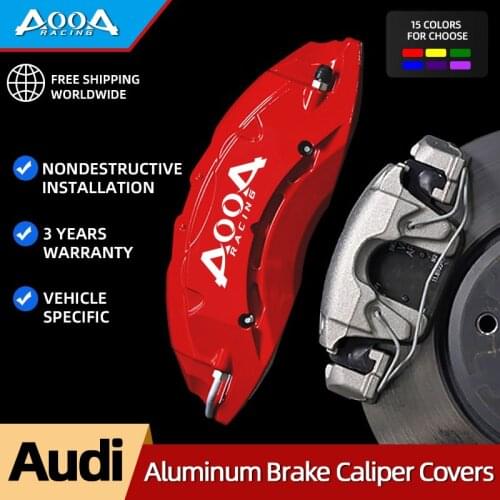 A Pair 2 pcs Aluminum Alloy Brake Disc Caliper Cover For Audi