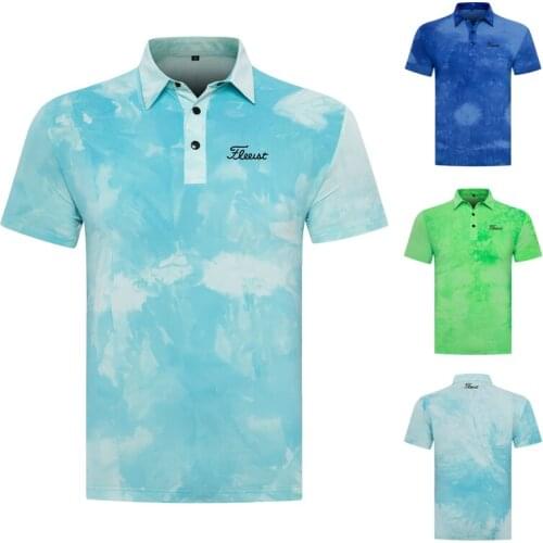 2021 Mens Golf T-shirt Summer Sports Golf Apparel Short Sleeve Shirt Dry Fit Breathable Polo Shirts for Men