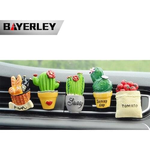 3D Cactus Flower Flavoring In Car Scent Air Freshener For Auto Perfume Aroma Diffuser Air Vent Clip Car Accessory Creative Decor