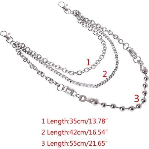 40GC Men Punk Hip Hop Pants Chain Biker Cowboy Silver Cool Waist Chain Non Mainstream
