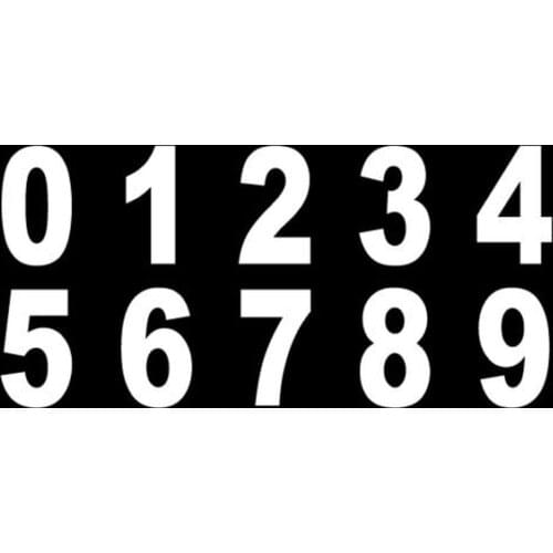 4 x 17.5cm White Vinyl Wheelie Bin House Number Stickers Wheely Dustbin Sticker