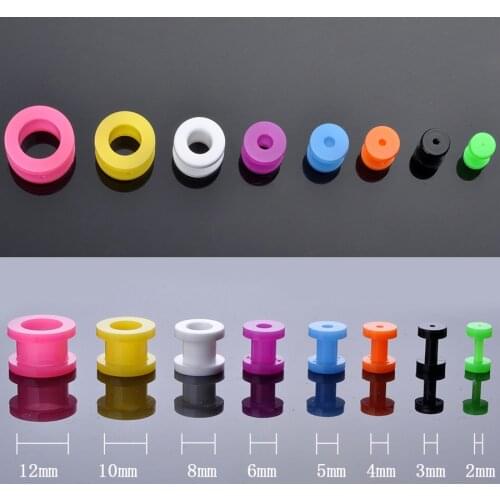 8PCS Gauges Flesh tunnel Ear Expander Body Piercing Pierce Chic Ear Plugs Jewelry 8 Colors jewelry Lots Wholesale
