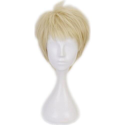 Anime Haikyuu!! Kei Tsukishima Short Light Blonde wig Cosplay Costume Heat Resistant Synthetic Hair Haikiyu Men Women Wigs
