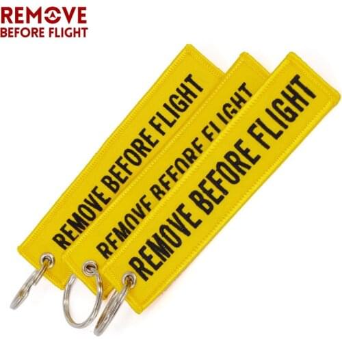 Remove Before Flight Key Chain for Cars Aviation Keychain Fashion Jewelry Embroidery Key Fobs Birthday Gift 3 PCS/LOT