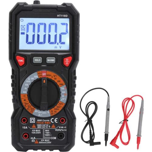 HT118D Digital Multimeter Portable Smart Current Voltage Resistance Meter Tester 10A 1000V multimetro Digital voltmeter