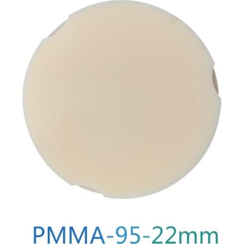 PMMA Discs Disk for Milling Open System Temporary Crowns Bridges 95*22mm C1/C2/C3/C4/D2/D3/D4 Clear D Shape Pmma Discs