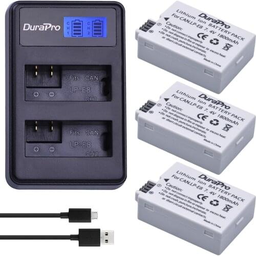 For Canon 7.4V LP-E8 LP E8 Li-ion Battery Charger Set For Canon EOS 550D 600D 650D 700D kiss X4 X5 X6i X7i Rebel T2i T3i Camera