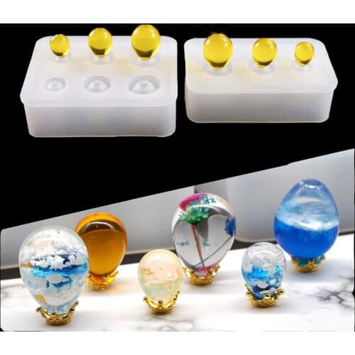 Epoxy resin molds oval egg shape high permeability silicone mold three-dimensional oval pendant silicone moulds jewelry pendnat