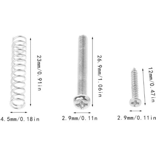 Humbucker Pickup Screws Springs Kit Ring Surround Mounting Guitar Parts Silvery XXUF
