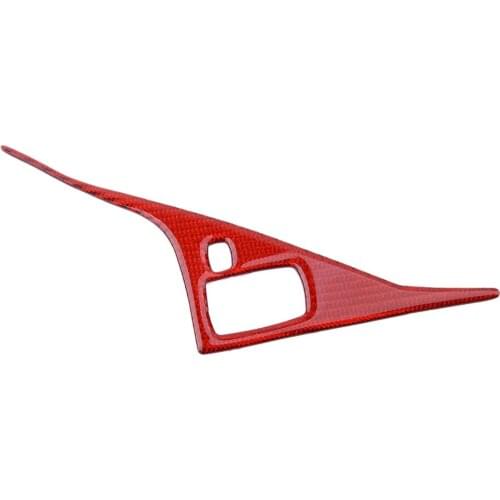 Car Red Interior Gear Shift Drive Panel Cover Trim Carbon Fiber Fit For Infiniti Q50 Q60 2014 2015 2016 2017 2018 2019 LHD