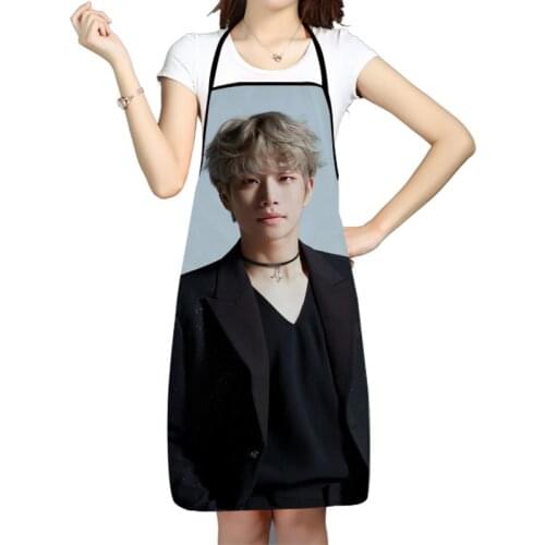 KPOP ASTRO MJ Pattern Anti-Fouling Kitchen Aprons For Men Women Household Cleaning Cooking Baking Waist Bib 68x95cm 50x75cm