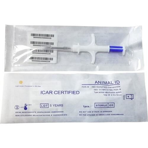 Pet Small Veterinary Injection Rfid Chip Implant Pets Microchips with Customized Size Animals Id Glass Syringe Implanter Needles