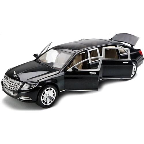 1:24 Sound Light Alloy S600 Vehicle Pull Back Car Model 6 Door High Simulation Toys For Boys Children Gift