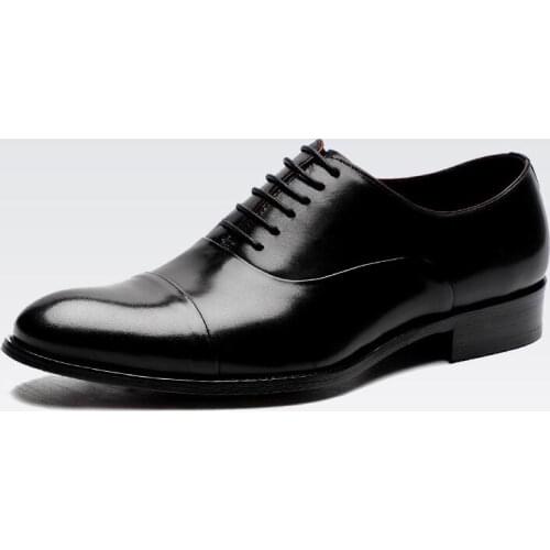 New arrival fashion handmade mens dress shoes genuine leather pointed toe oxfords formal men shoes lace up business shoes