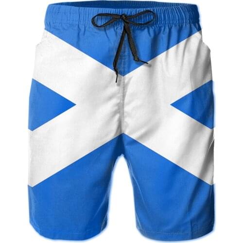 Male Shorts Beach R333 Breathable Quick Dry Funny NoveltyLoose Scottish Flag
