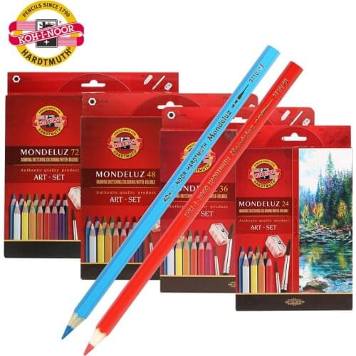 Koh-i-noor WaterColor Pencils 24/36/48/72 Set Water Soluble Mondeluz Aquarell Priscolor Pastille Drawing Pencil Art Supplies