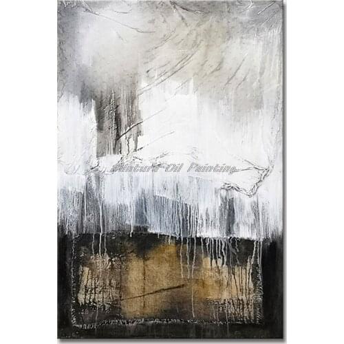 Mintura Wall Picture for Living Room Oil Paintings on Canvas Hand Painted Abstract Expressionism Office Decor Wall Art No Frame