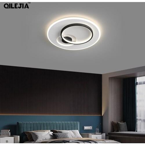 New Black Gold LED Chandelier Lights For Living Room Bedroom Indoor Deco Lamp Square Round Dimmable Lighting Fixtures AC90-260V